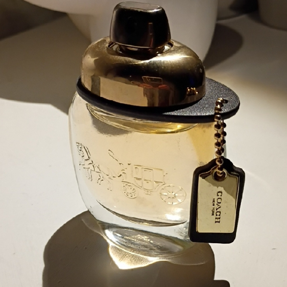 Coach Gold & Black Perfume with Signature Coach Tag